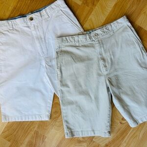 Lot of 2 Class Club Boys Size 18 Adjustable Waist Uniform 1 Khaki 1 White Shorts